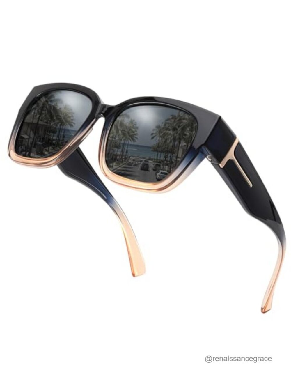 Fit Over Glasses Sunglasses Polarized UV400 Oversized Square Women